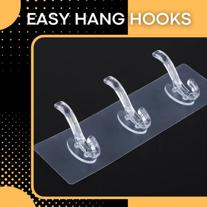 GANCHOS ADHESIVOS TRANSPARENTES - EASY HOOKS