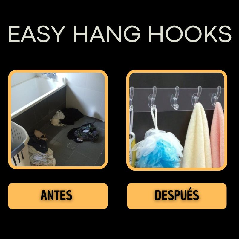 GANCHOS ADHESIVOS TRANSPARENTES - EASY HOOKS